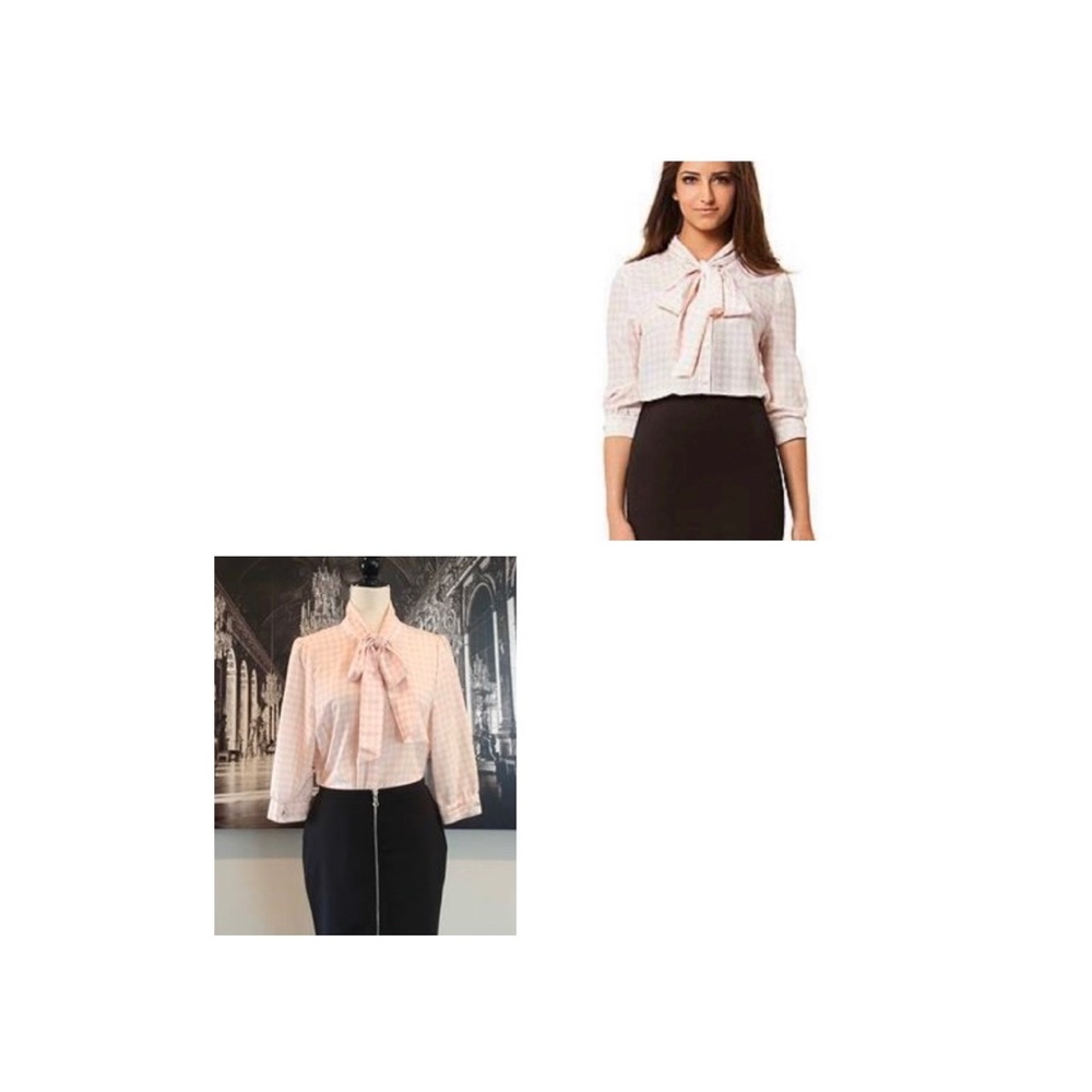 Kardashian Kollection pink white blouse 👚tops
